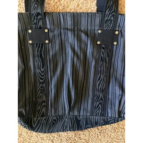 Dakine Black Gray Animal Stripe Canvas Shoulder Tote Bag Y2K Style Paisley Lined