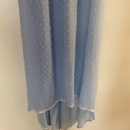 Apt. 9  Womens Sheer Nightgown L Large Light Blue White Textured Dots NWT New - Image 3