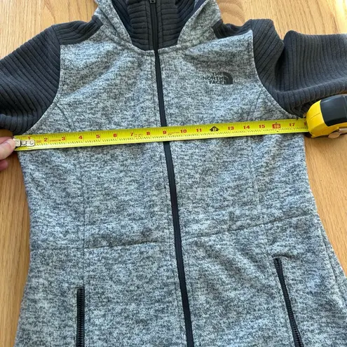 The North Face  Women’s Indi Fleece Parka Gray Hoodie Jacket Small Ribbed Sleeves