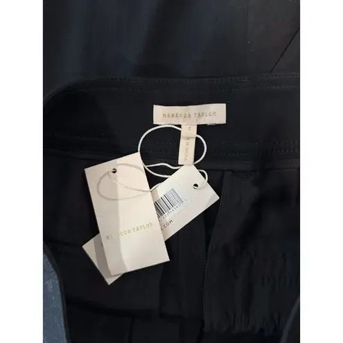 Rebecca Taylor NWT Women Shorts Black Hi Rise Pleated Lightweight Stretch Size 2