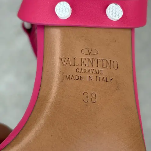 Valentino Garavani Rockstud Spike pink leather high heel sandals size IT 38