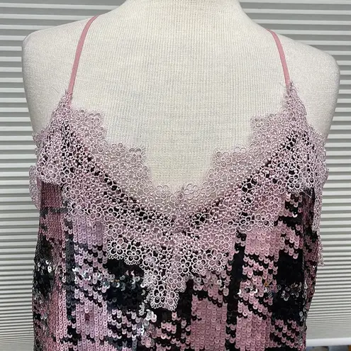 NBD  NWT Ansley Pink Black and Silver Sequin Mini Dress XL