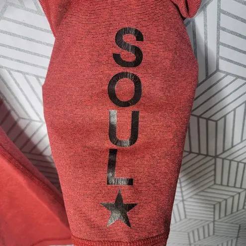 Soul Cycle Red Star Bra & Capri Leggings Set Sz Small