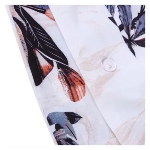 Tropical Floral Kimono Dress NWT Tie Waist Summer Boho Lightweight Cover Up White Size M