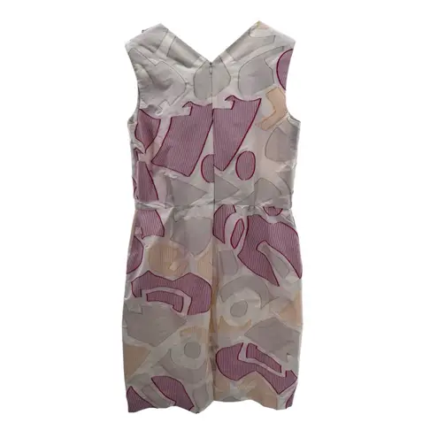 Piazza Sempione Sleeveless Abstract Print Dress IT 46 US 10 V-Neck Made Italy