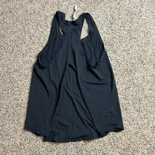 Lululemon Love Tank Top Black Pleated Back Pima Cotton Size 8