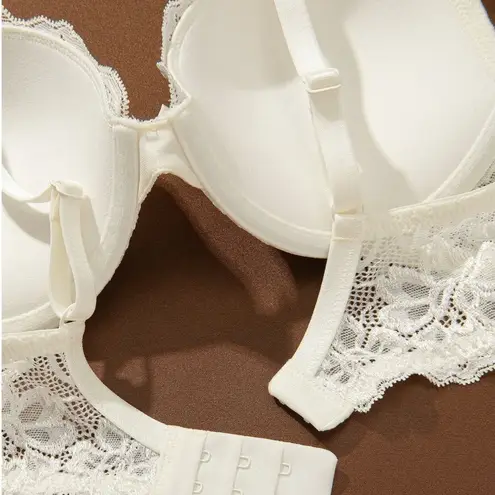 Deyllo Women's Lace Push Up Padded Lift up Bra Ivory 38C NWT White Size undefined