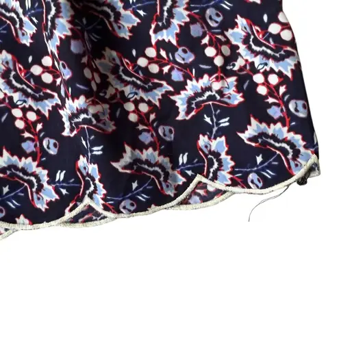 Heart soul blue floral scalloped casual leisure sleep shorts women's size small