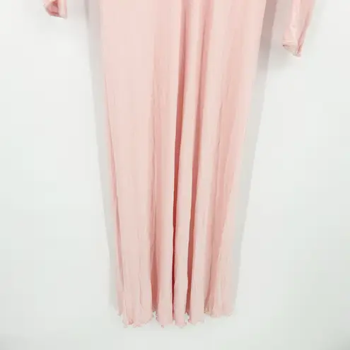 I.Magnin Barbiecore Vintage Modal Blend Lounge House Maxi Dress Size S Pink