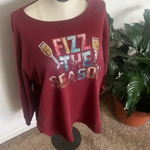 Torrid  Fizz The Season sweatshirt Fleece Drop Shoulder Step Hem pullover size 1 - Image 3