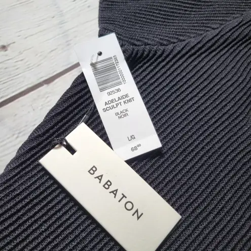 Babaton Adelaide Sculpt Knit Squareneck Crop Top Black L NWT