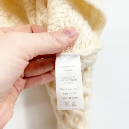 ASTR THE LABEL Womens Imani Cream Cable Knit Cropped Shrug Fisherman Sweater M Size M