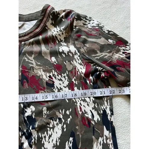 cj banks Top Womens Brown Blue Red White Shirt Blouse Full Zip Camo Casual Sz XL