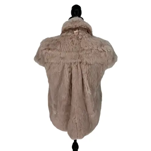 Manoush Rabbit Fur Short Sleeve Jacket in Pink Size L