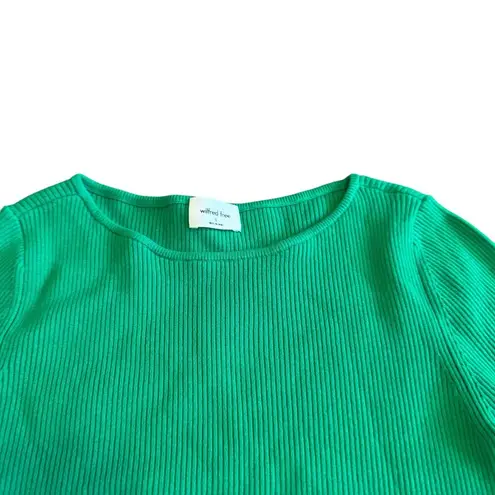 Wilfred Free Aritzia Long Sleeve Cutout Dress Green Stretch Size Small Womens
