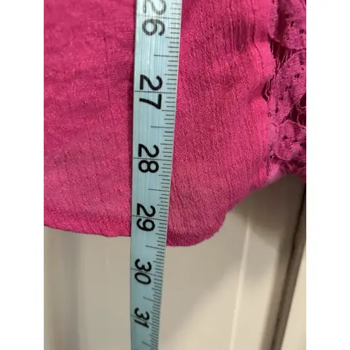 Counterparts Pink Lace Detail 3/4 Sleeve Buttons Blouse Size 1X