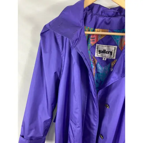Gallery Purple Vintage Maxi Length Trench Coat Size 8