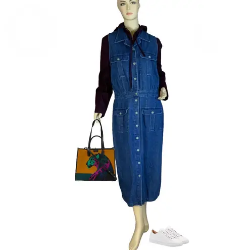 All Week Long Vintage 1990's cotton denim dress sz 14 petite