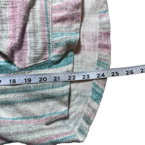 Baja Style Hoodie Pullover Mexican Sweater Teal Pink White Green
