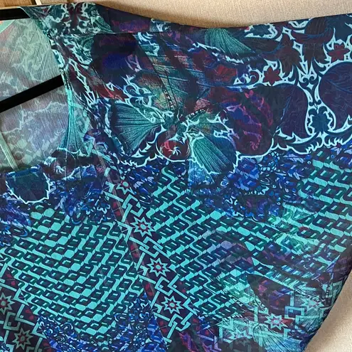 One World Blue and Green Sheer cover up petite medium
