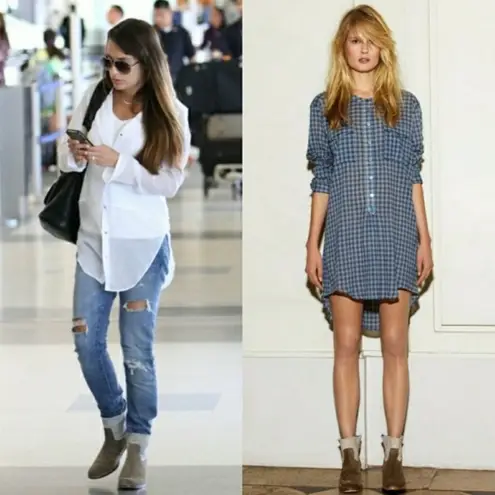 Zadig & Voltaire Chelsea Boot Beige Suede Leather
Biker Yellow Inserts Back Zip