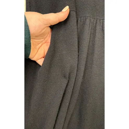 J. Crew Long Sleeve Turtleneck Black Wool Cashmere Pockets Sweater Dress Large