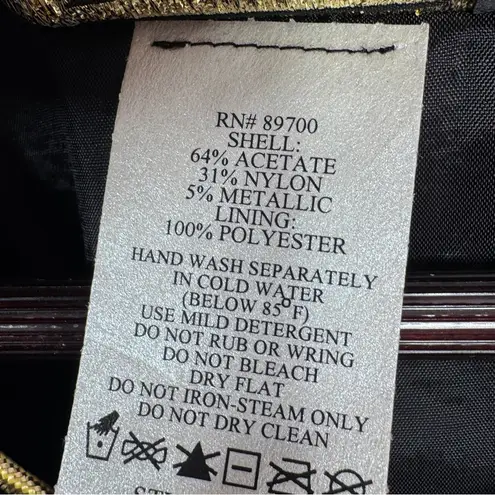 Vintage 80s R&K Evening Floral Glittered Velvet Jacket Black Gold 14