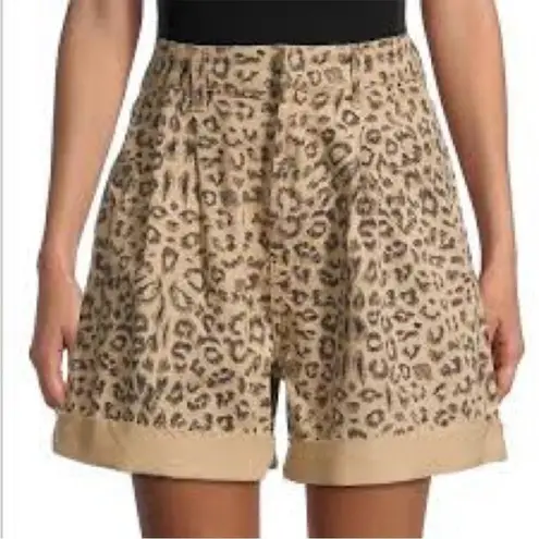 Free People  We the Free Dogtown Leopard/Cheetah Print High Waisted Denim Shorts