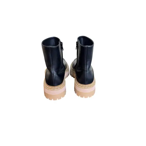 Proenza Schouler NWOB Leather Lug Sole Platform Ankle Boots in Black Size 39