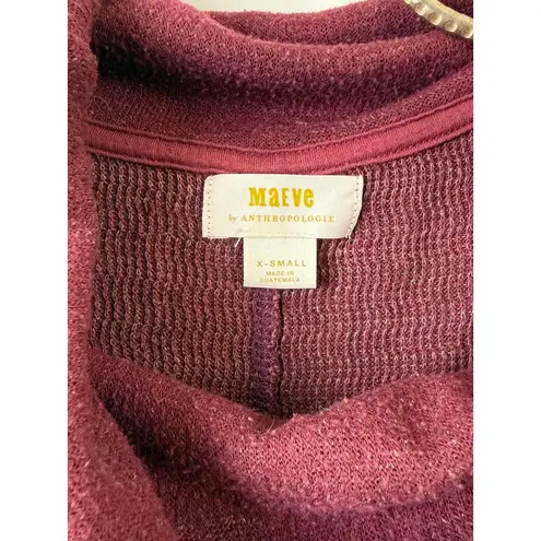 Maeve  by Anthropologie Burgundy Cowl Neck Lightweight Sweater - Size - XS