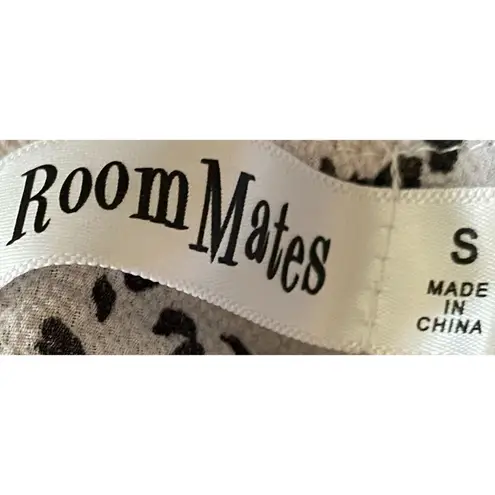 Roommates Floral Petal Sleeve Cinched High Collar Blouse Top Women's Sz S