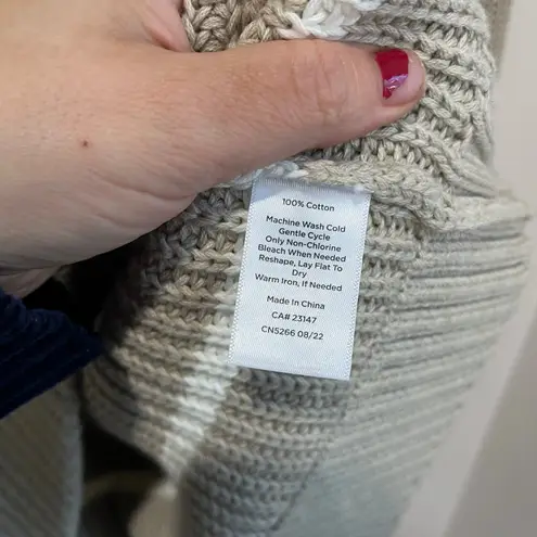 Haven Striped Taupe Knit Sweater XL NWT Cozy Chunky Turtleneck Neutral Winter Tan - Image 4