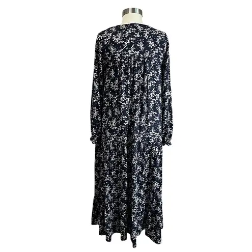 Carly Jean Los Angeles Carly Jean Los Angles Blue Floral Boho Laura Maxi Dress Size Small