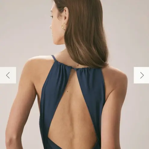 RIHOAS Previous Next The Navy Cowl Neck Cutout Back Maxi Dress 22 Blue