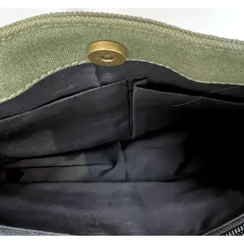 Versacarry Concel Carry Tote Olive Green Brown‎ Leather Trim 14.5"X10" Handbag