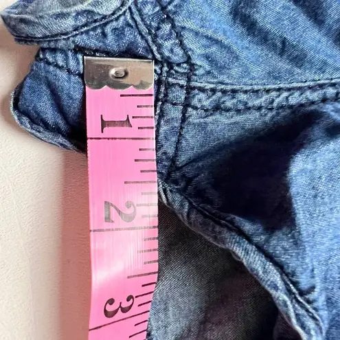 Wishful park Women's Drawstring Chambray Elastic Waist Band Shorts Sz L