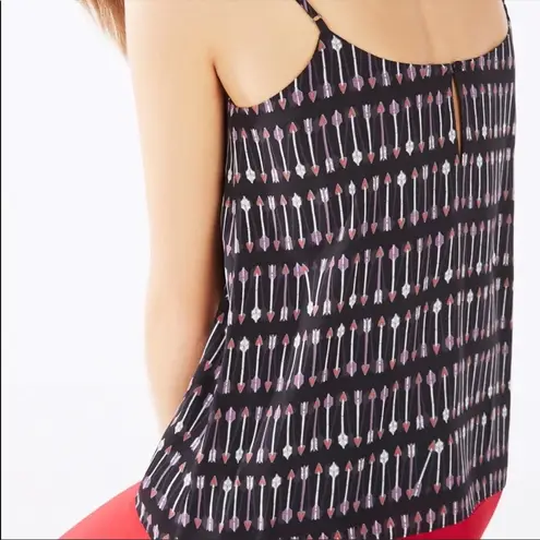 BCBGMAXAZRIA  Cora Arrow Print Tank Top Black Size Small