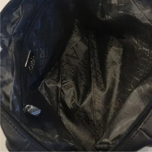 Furla Black Leather Shoulder Bag with Silver Chain Strap EUC