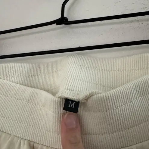 Unique Side Scallop Sweatpants M Cream Black Size M