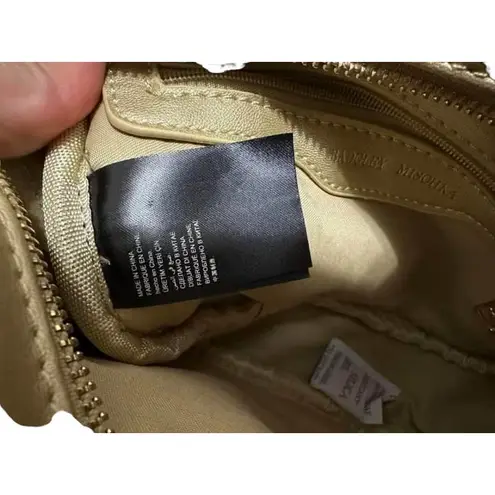 Badgley Mischka Gold Camera Bag Cross Purse Handbag Vegan Leather Studio