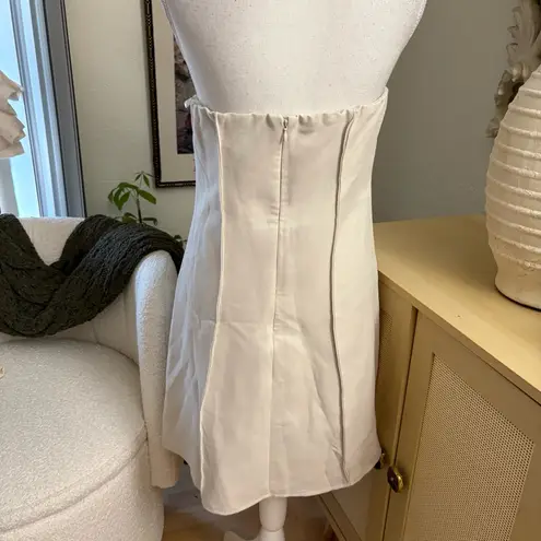 DISSH Tan Cream Rowan Strapless Mini Pleated Dress Size 8