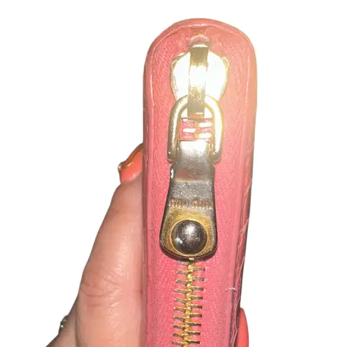 Miu Miu pink Croc-Embossed Wallet