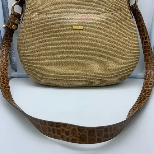 ERIC JAVITS straw tan shoulder bag