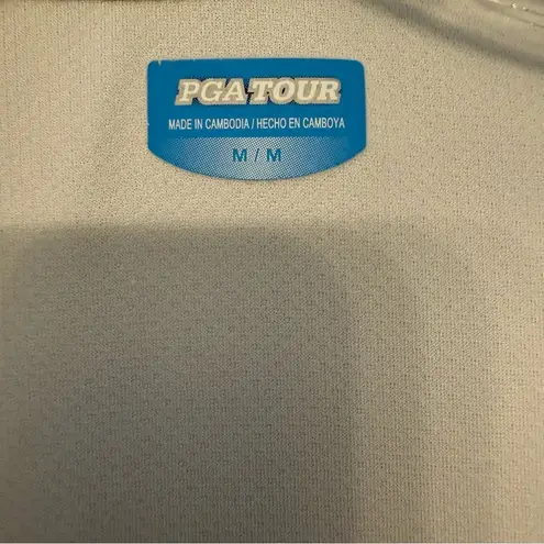 PGA Tour White and Blue Polo with Dynamic Stripes Women’s