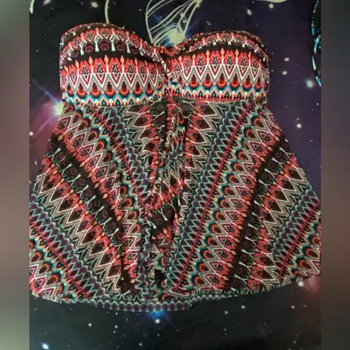 Kona Sol Women’s Strapless Swim Top Long Multicolor M Medium Bust 34” 36”