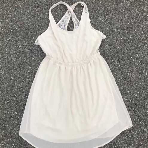 MD Creme floral Lace Jumper Dress Size M