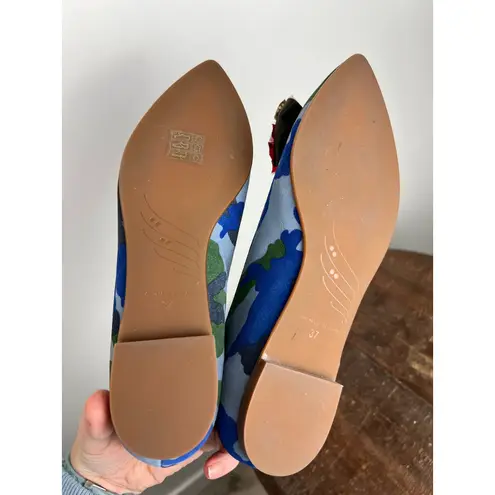 Handmade in Spain Ballet Flats Artemisa Red Camo Flats Shoes Women Size 37 Blue