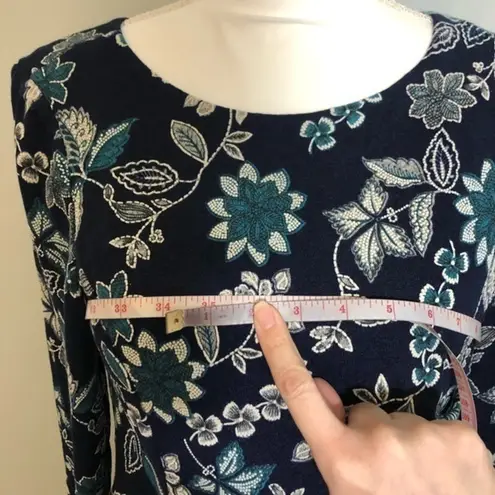 Studio One NWT Navy Blue Floral Embroidered Midi Dress New