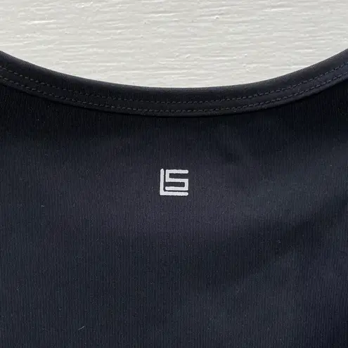 Lanston Sport New Colorblock Crop Top Short Sleeve Crewneck Tee Black Taupe