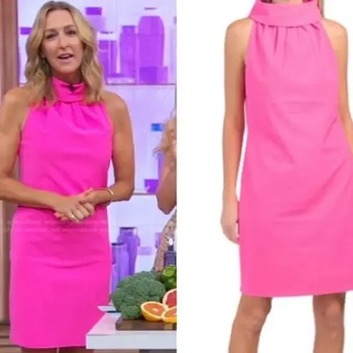 Sail To Sable Hydra Mini Sheath Dress Sleeveless Hot Pink High Cowl Neck NWT L